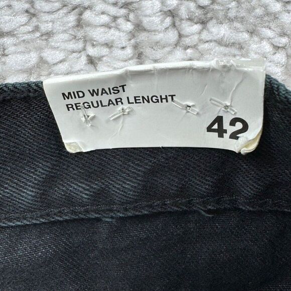 Zara New Straight Fit Black Jean Button Fly 10 NEW - Picture 6 of 14